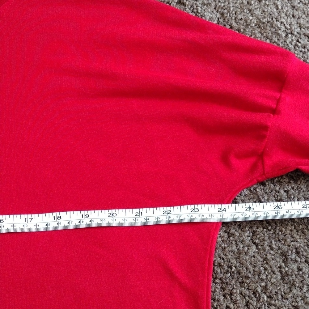 Pretty Garden Red Sweater Long sleeve cotton blend Size Small - Picture 5 of 8